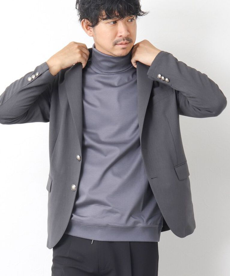 NOLLEY'S goodman「《ビジカジ対応》シルケットスムース タートルネックドレスロンT」|Tシャツ・カットソー|チャコールグレー