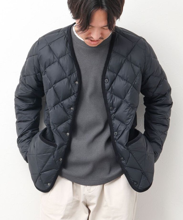 NOLLEY'S goodman「【TAION/タイオン】別注PIPING V NECK DOWN CARDIGAN 24AW」|ダウン|