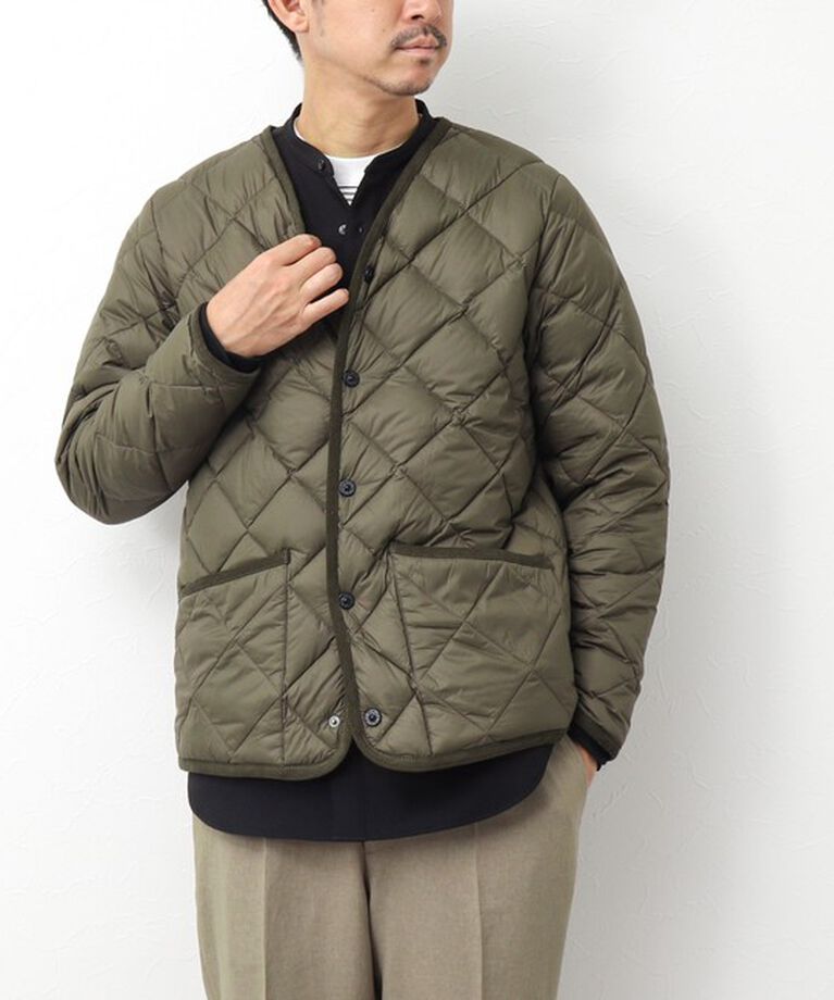 NOLLEY'S goodman「【TAION/タイオン】別注PIPING V NECK DOWN CARDIGAN 24AW」|ダウン|