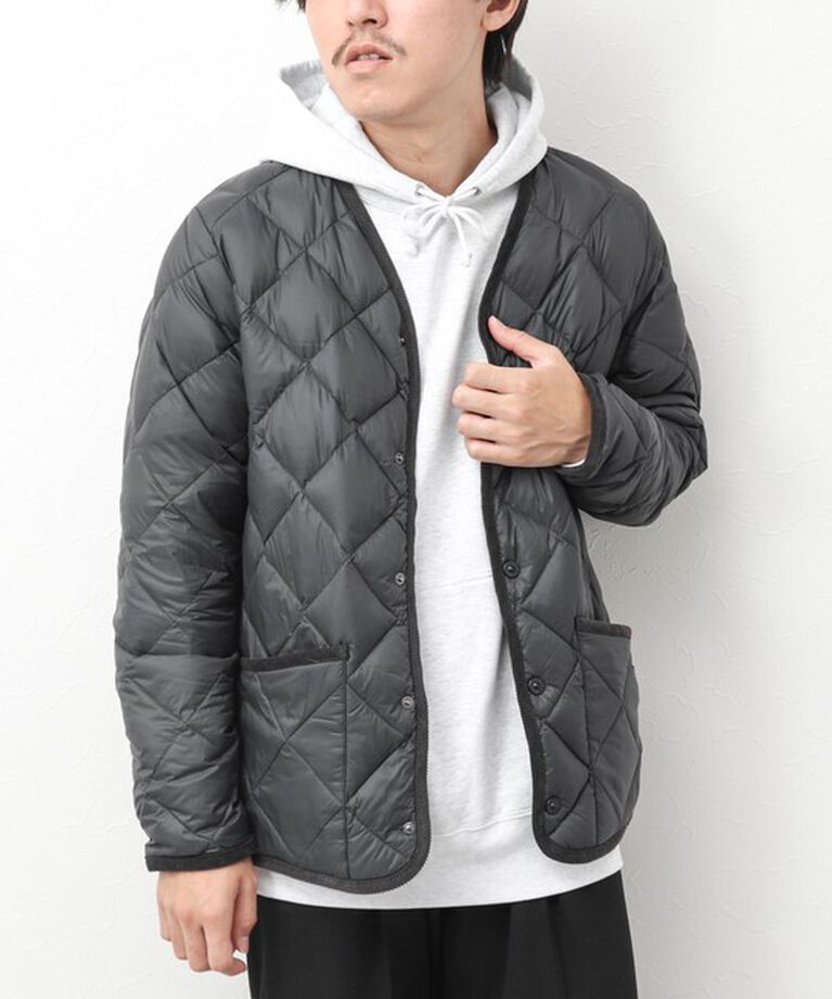 NOLLEY'S goodman「【TAION/タイオン】別注PIPING V NECK DOWN CARDIGAN 24AW」|ダウン|チャコールグレー