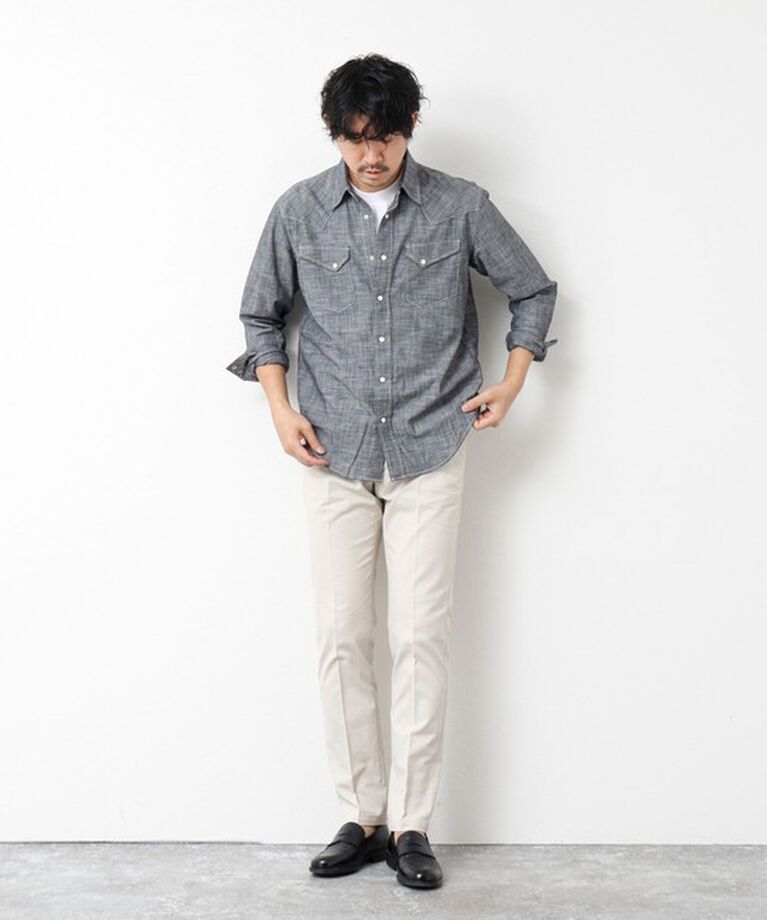 NOLLEY'S goodman「《ビジカジ対応》綿麻COOLMAX スリムフィットパンツ 25SS」|チノ|