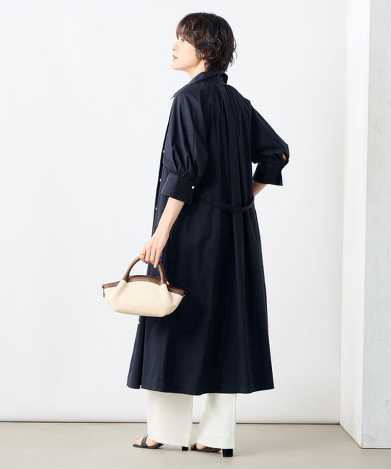 NOLLEY'S「ウォッシャブル高密度ストレッチシャツワンピース」|ワンピース|