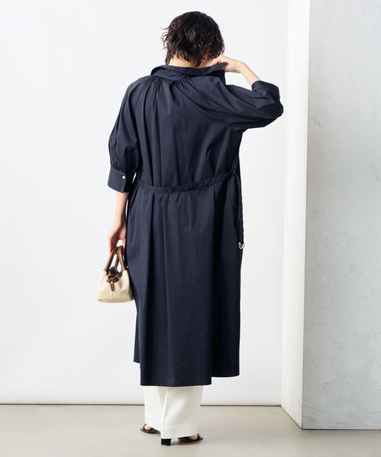 NOLLEY'S「ウォッシャブル高密度ストレッチシャツワンピース」|ワンピース|