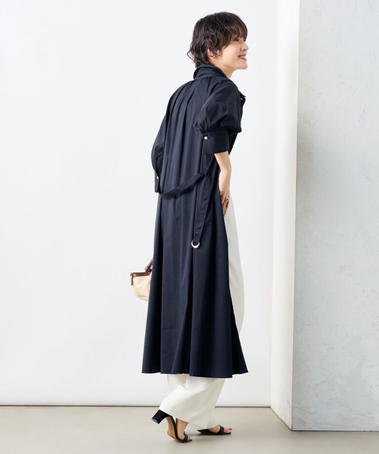 NOLLEY'S「ウォッシャブル高密度ストレッチシャツワンピース」|ワンピース|