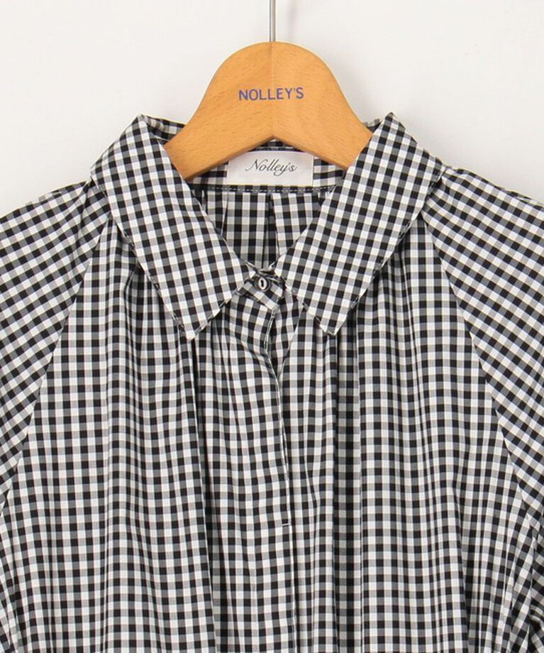 NOLLEY'S「ウォッシャブル高密度ストレッチシャツワンピース」|ワンピース|