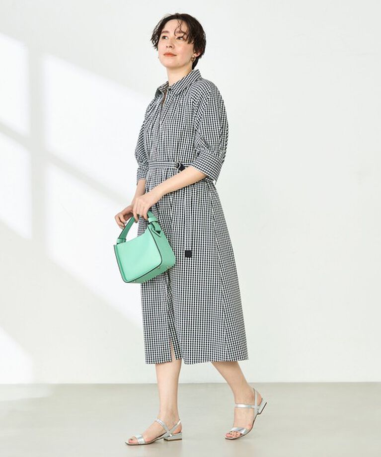 NOLLEY'S「ウォッシャブル高密度ストレッチシャツワンピース」|ワンピース|
