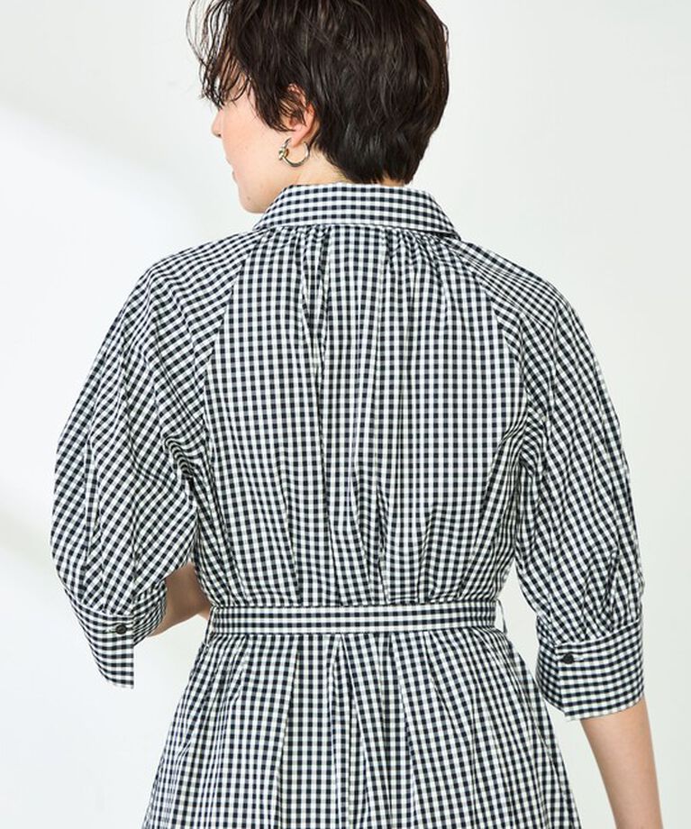 NOLLEY'S「ウォッシャブル高密度ストレッチシャツワンピース」|ワンピース|