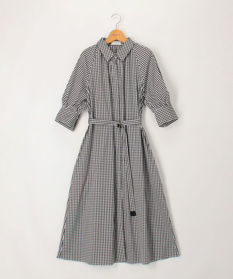 NOLLEY'S「ウォッシャブル高密度ストレッチシャツワンピース」|ワンピース|