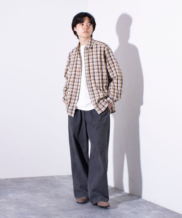GLOSTER「【GLOSTER/グロスター】ガーゼライクチェックシャツ レギュラーカラー」|シャツ・ブラウス|