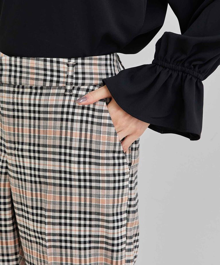 Rope’Picnic「抗ピルアソートチェックギャバストレッチテーパードパンツ」|その他|