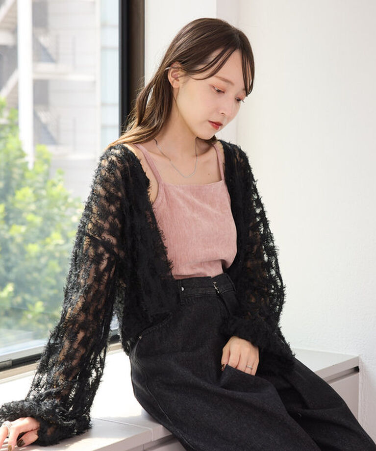  「【カップ取り外し可】ベロアカップ付きキャミ」|キャミソール|