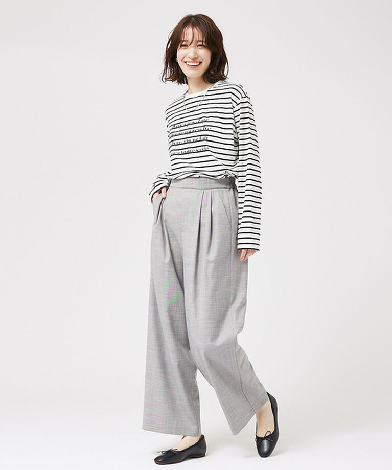 abahouse mavie「【LEE掲載・セットアップ対応】メランジ調ストレートパンツ/リネンライクタックス」|その他|