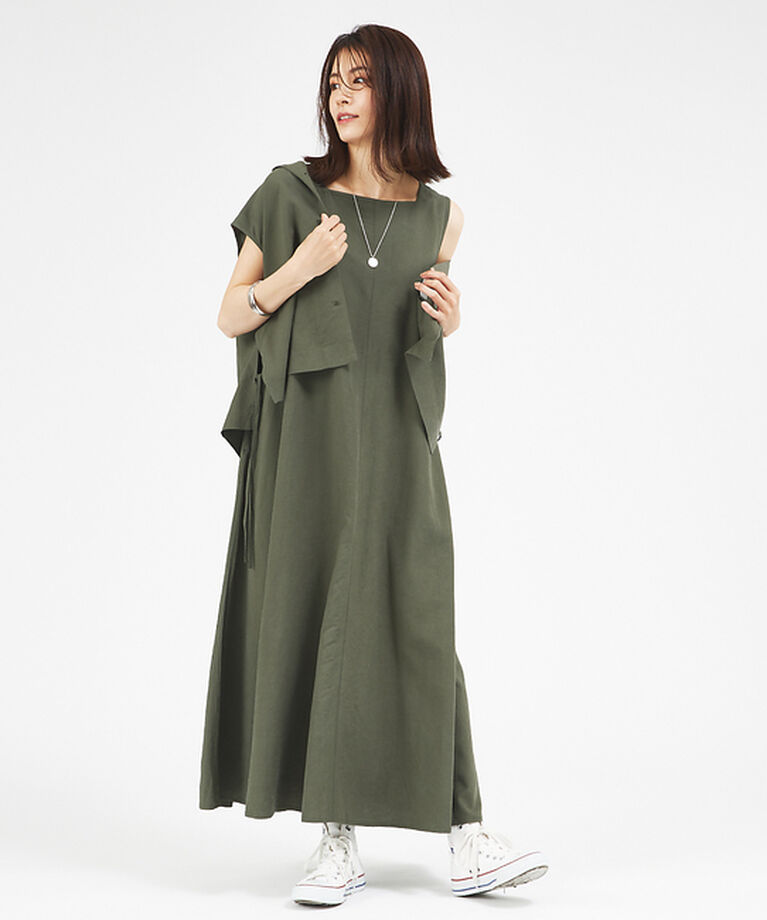 abahouse mavie「【セットアップ対応】レーヨンリネンノースリーブシャツ」|シャツ・ブラウス|