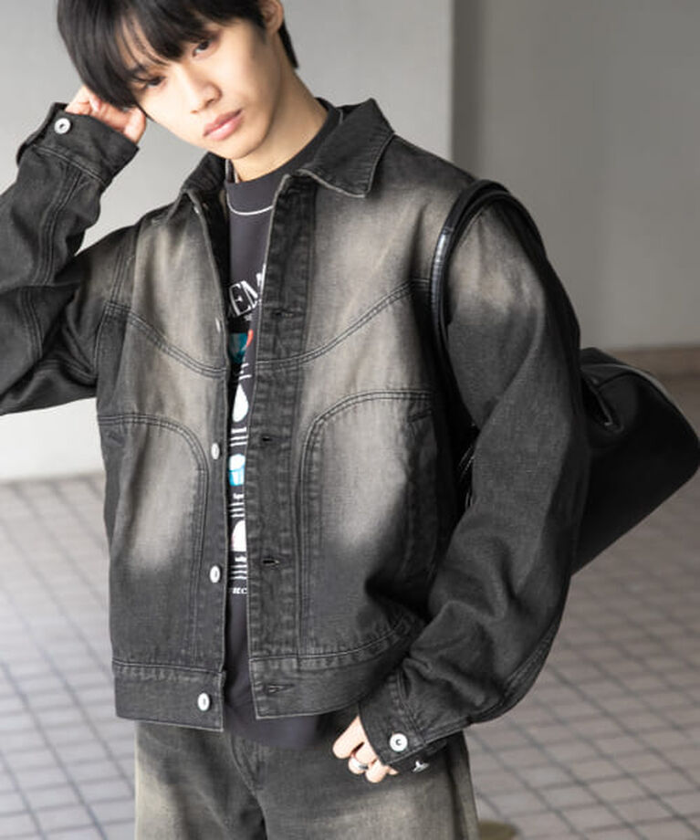 SENSE OF PLACE by URBAN RESEARCH「SENSE OF PLACE 『ユニセックス』『セットアップ対応』ヴィンテージライクデニムブルゾン」|デニムジャケット|