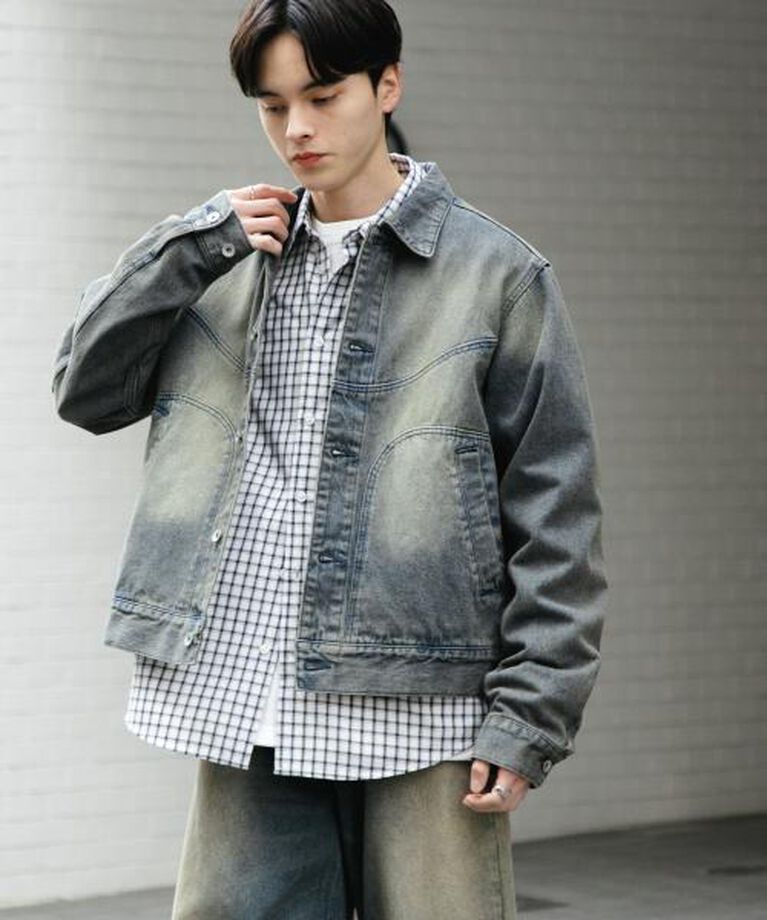 SENSE OF PLACE by URBAN RESEARCH「SENSE OF PLACE 『ユニセックス』『セットアップ対応』ヴィンテージライクデニムブルゾン」|デニムジャケット|