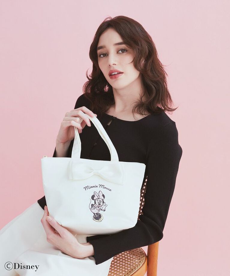 Maison de FLEUR「Minnie Mouse/リボントートバッグ」|トートバッグ|アイボリー