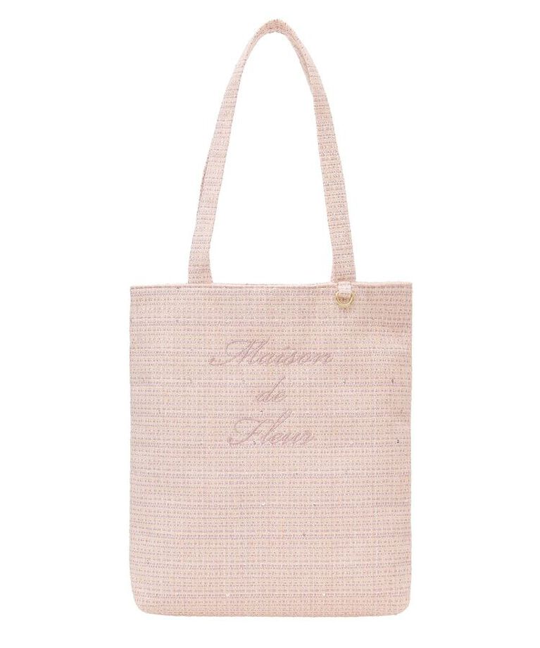 Maison de FLEUR「ツイードブランドロゴ刺繍トートバッグ」|トートバッグ|