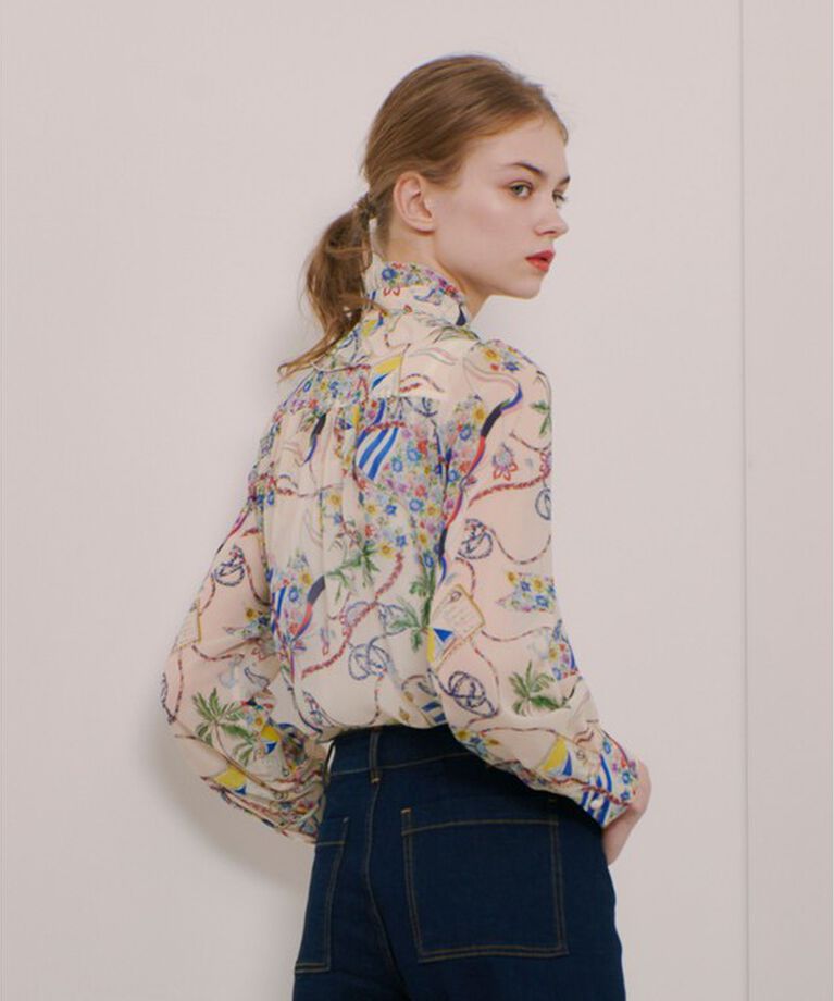 LOULOU WILLOUGHBY「【LOULOU WILLOUGHBY】アーカイブフリルリボンブラウス」|シャツ・ブラウス|