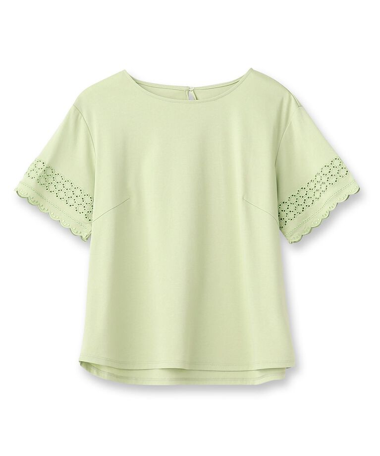 Reflect「【SALE／UVカット／接触冷感／洗える】刺繍スリーブTシャツ」|Tシャツ・カットソー|