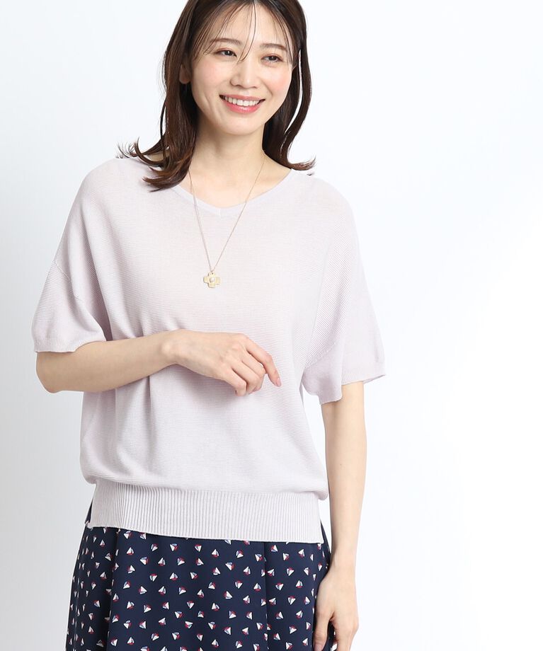 Reflect「【SALE／着痩せ効果有！／WEB限定カラーあり／洗える】ドライタッチVネックニット」|ニット・セーター|
