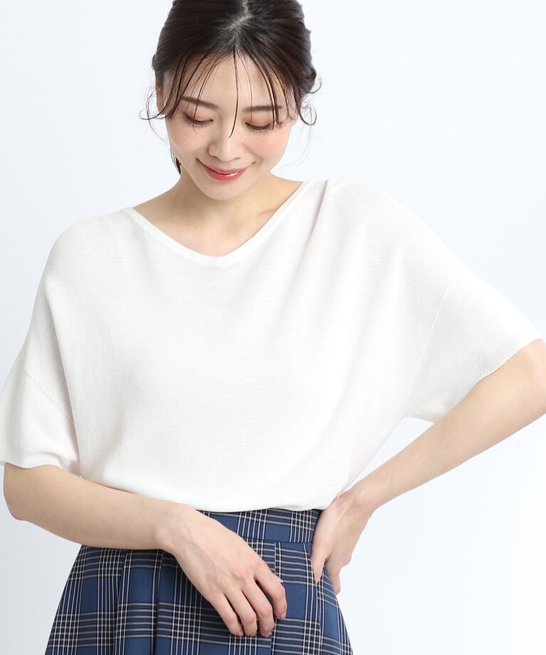Reflect「【SALE／着痩せ効果有！／WEB限定カラーあり／洗える】ドライタッチVネックニット」|ニット・セーター|