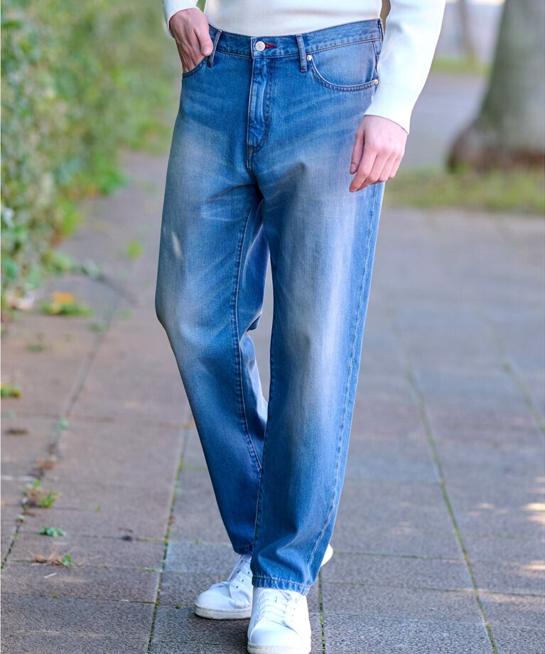 DRESSTERIOR「10.6oz コンフォートワイドデニムパンツ」|デニム|ブルー(091)