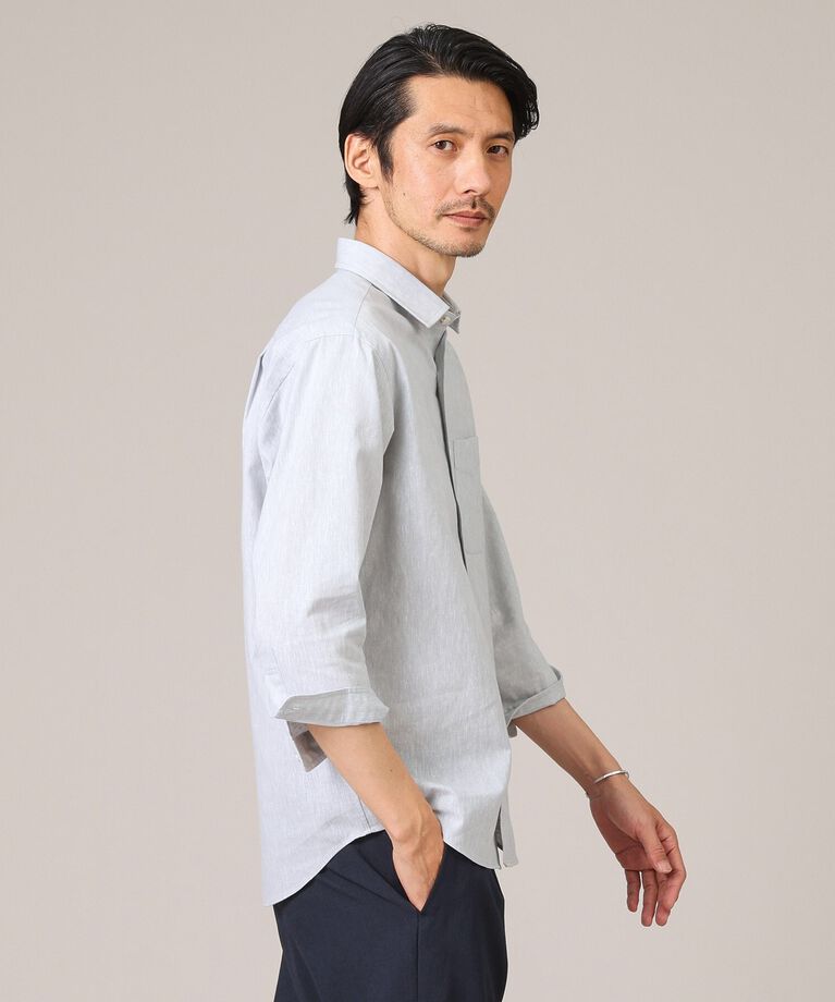 TAKEO KIKUCHI「【7分袖/軽羽織】ハイブリッド リネンシャツ」|シャツ・ブラウス|