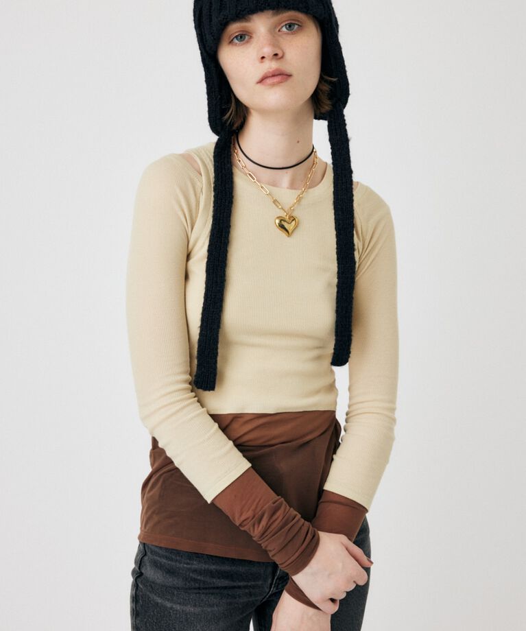 MOUSSY「COLOR BLOCK DOUBLE LAYER LSTシャツ」|Tシャツ・カットソー|