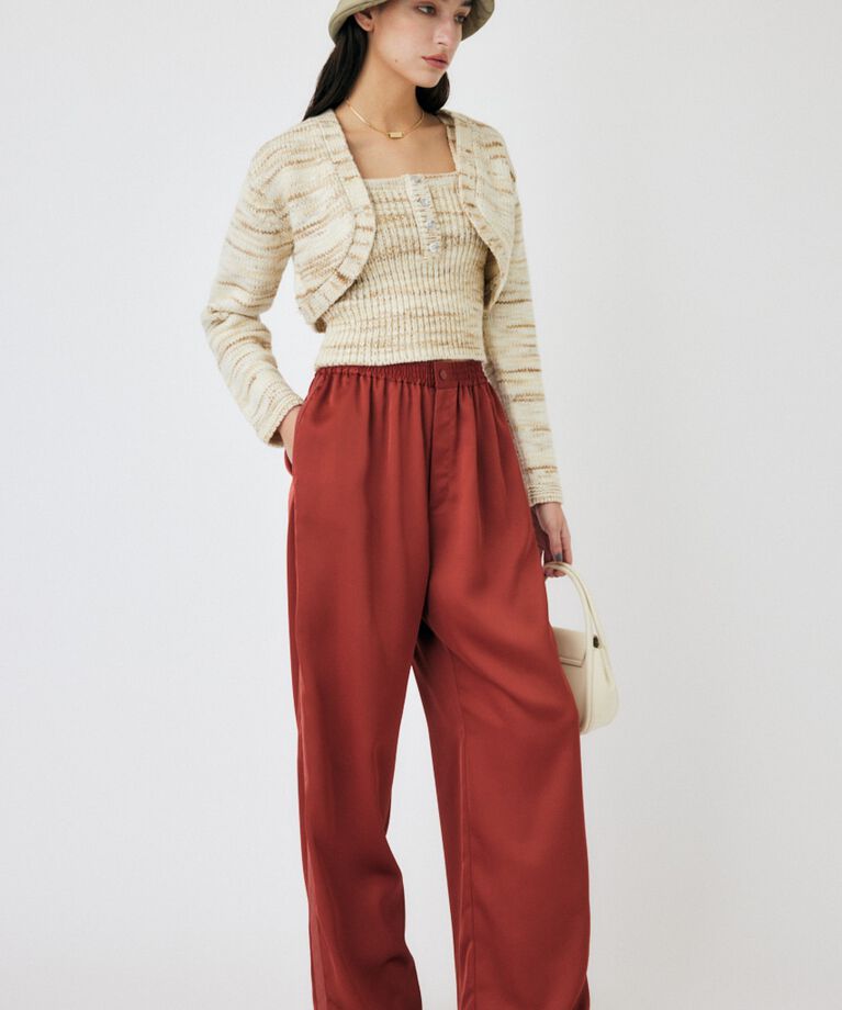 MOUSSY「SATIN  LINE パンツ」|その他|L/BRN1
