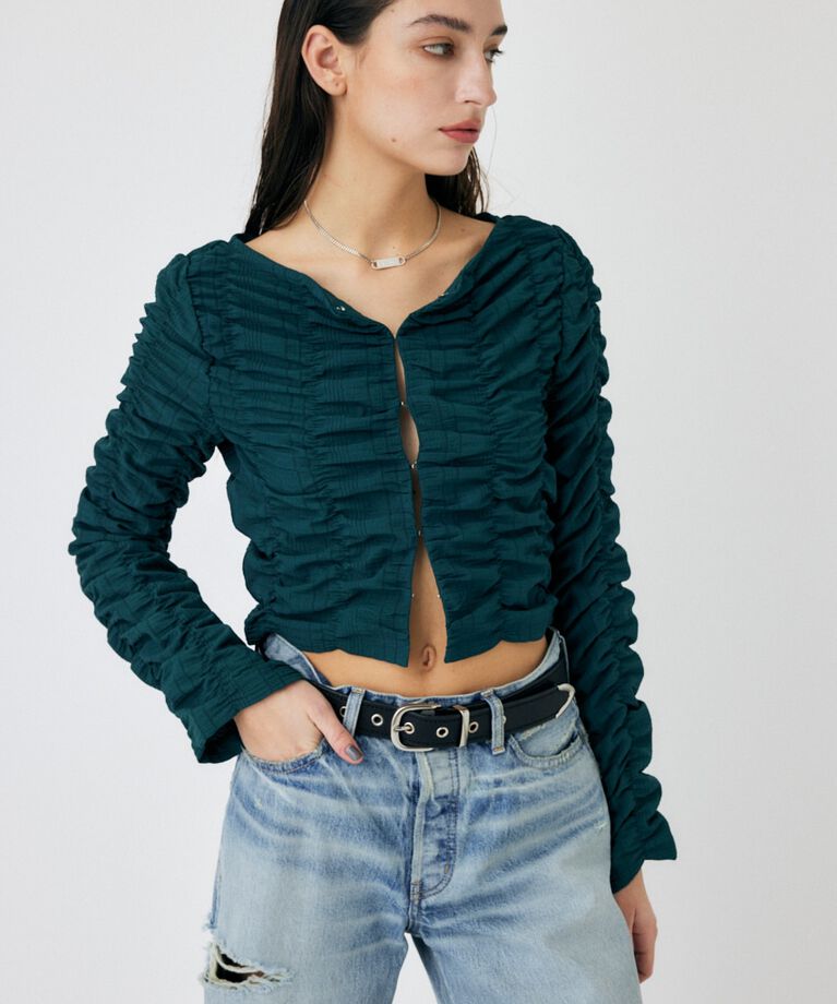 MOUSSY「SHIRRING CROP トップス」|Tシャツ・カットソー|