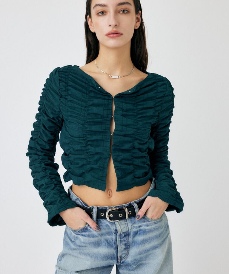 MOUSSY「SHIRRING CROP トップス」|Tシャツ・カットソー|