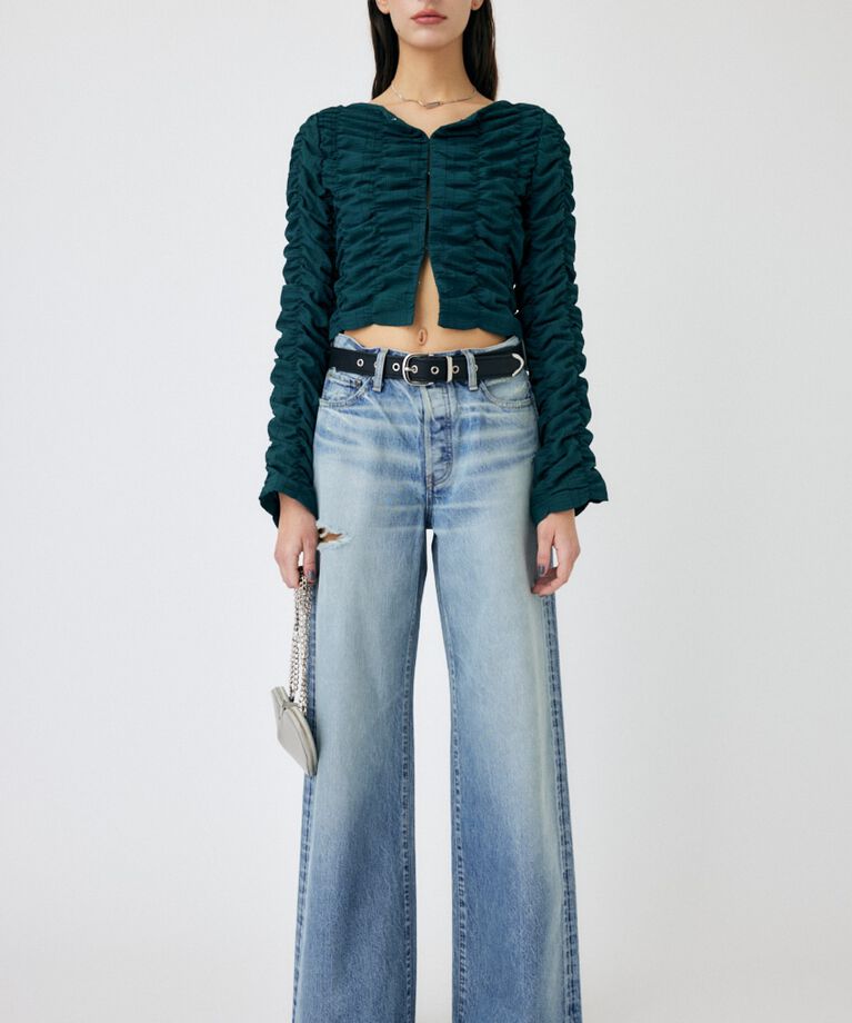 MOUSSY「SHIRRING CROP トップス」|Tシャツ・カットソー|