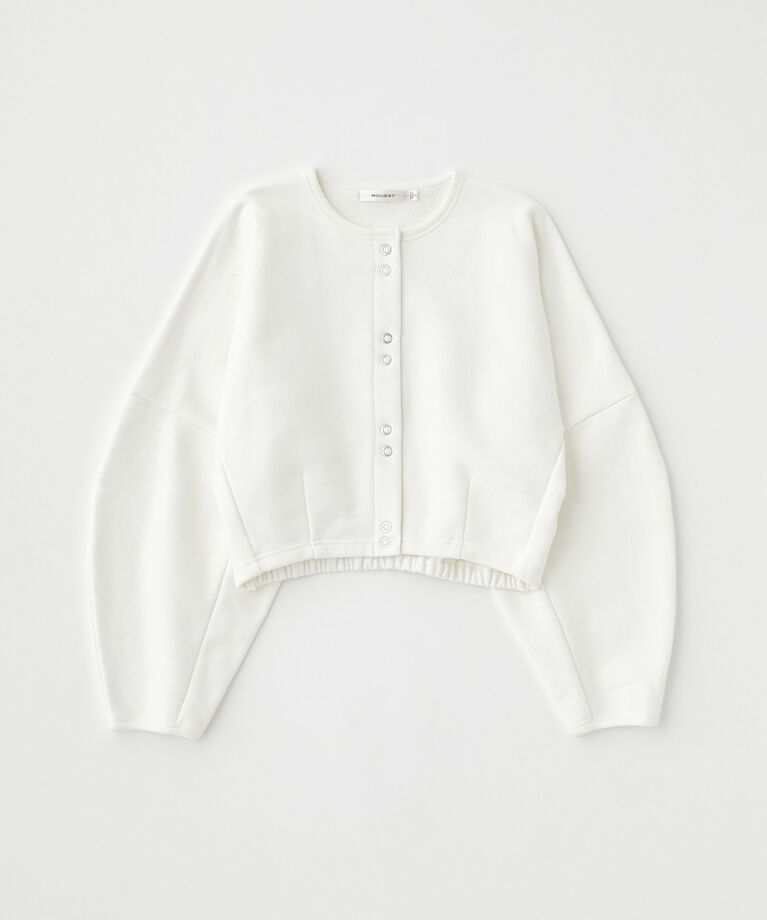 MOUSSY「CURVE SLEEVE TERRY カーディガン」|カーディガン|O/WHT1