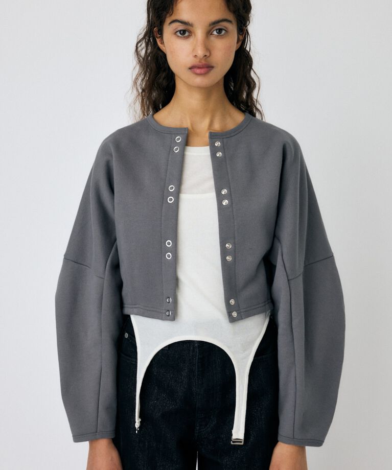 MOUSSY「CURVE SLEEVE TERRY カーディガン」|カーディガン|GRY