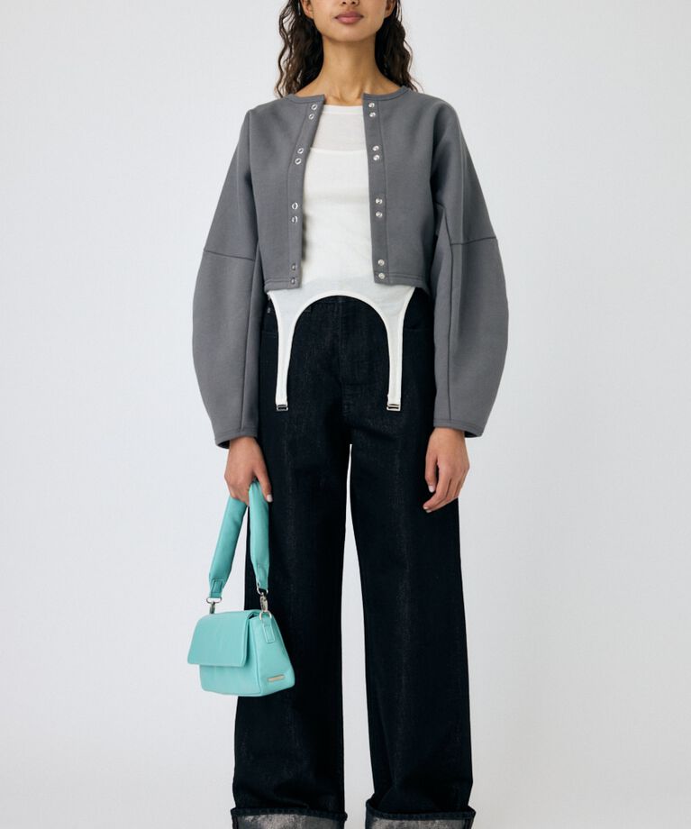 MOUSSY「CURVE SLEEVE TERRY カーディガン」|カーディガン|