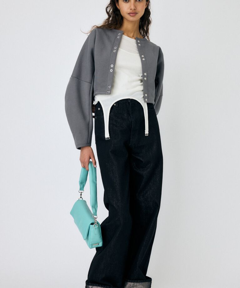 MOUSSY「CURVE SLEEVE TERRY カーディガン」|カーディガン|