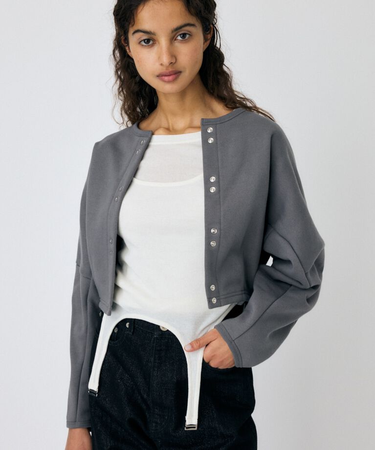 MOUSSY「CURVE SLEEVE TERRY カーディガン」|カーディガン|