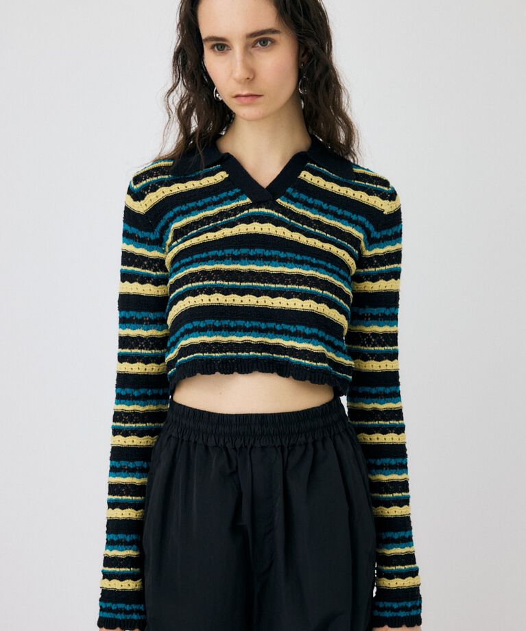 MOUSSY「CROCHET SHIRT ニット」|ニット・セーター|