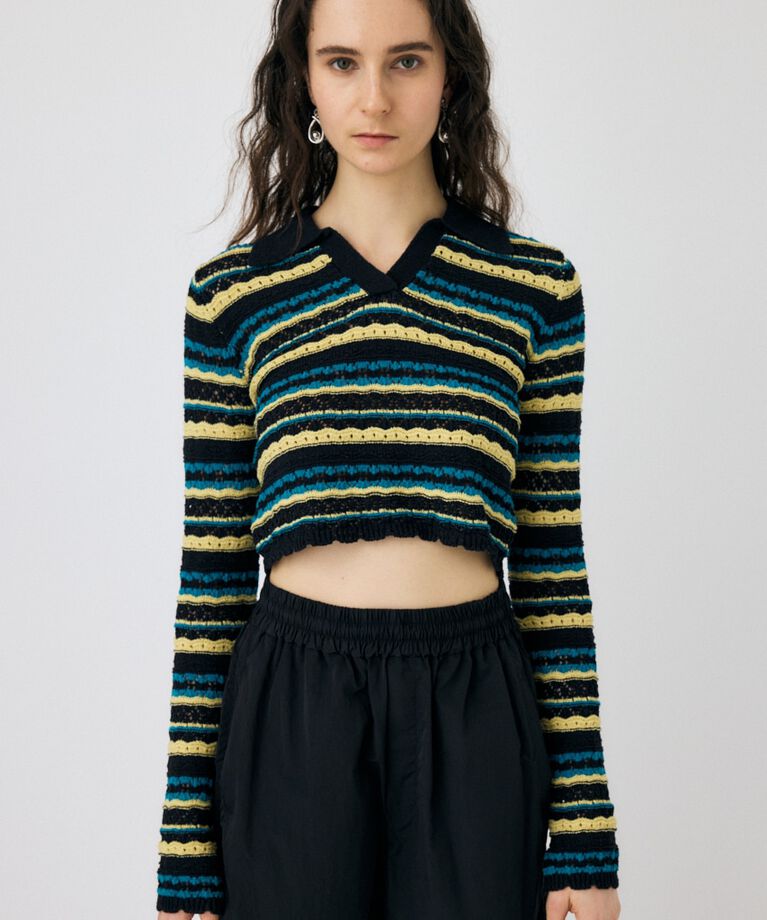 MOUSSY「CROCHET SHIRT ニット」|ニット・セーター|