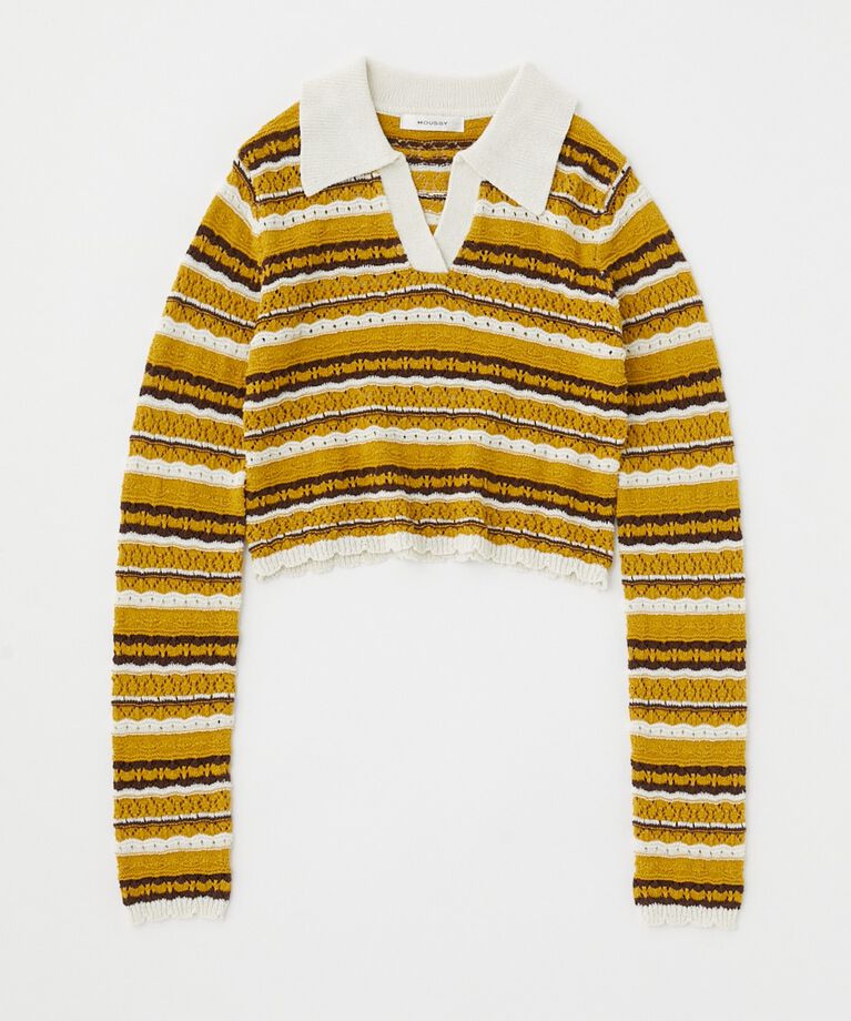 MOUSSY「CROCHET SHIRT ニット」|ニット・セーター|