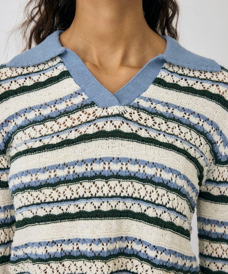 MOUSSY「CROCHET SHIRT ニット」|ニット・セーター|