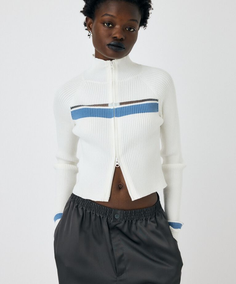 MOUSSY「W ZIP TRUCK ニット」|ニット・セーター|