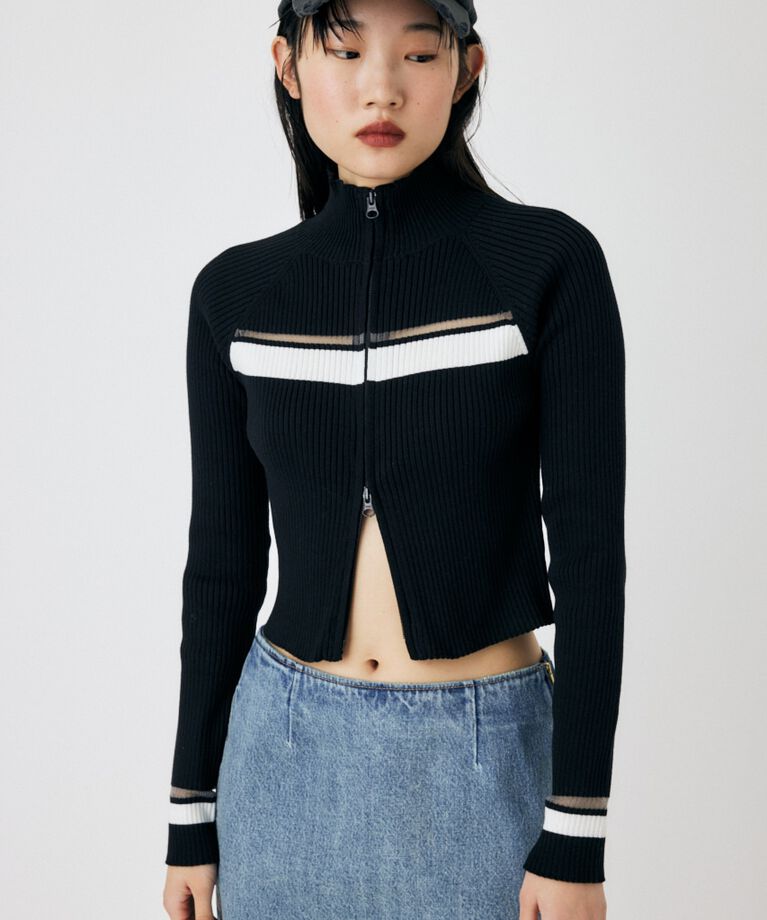 MOUSSY「W ZIP TRUCK ニット」|ニット・セーター|