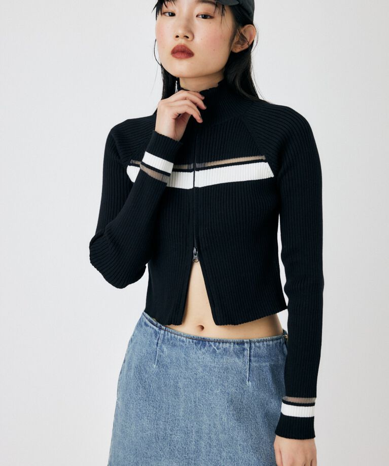 MOUSSY「W ZIP TRUCK ニット」|ニット・セーター|