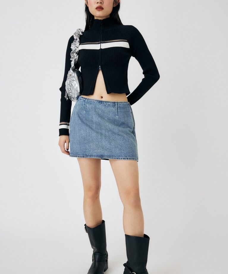 MOUSSY「W ZIP TRUCK ニット」|ニット・セーター|