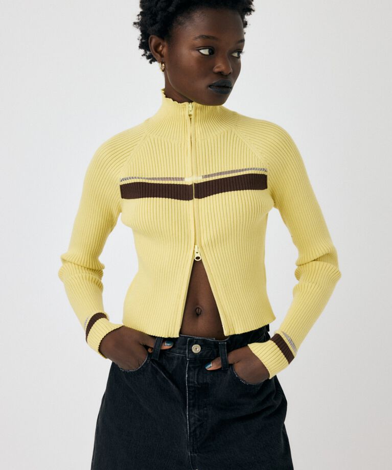 MOUSSY「W ZIP TRUCK ニット」|ニット・セーター|