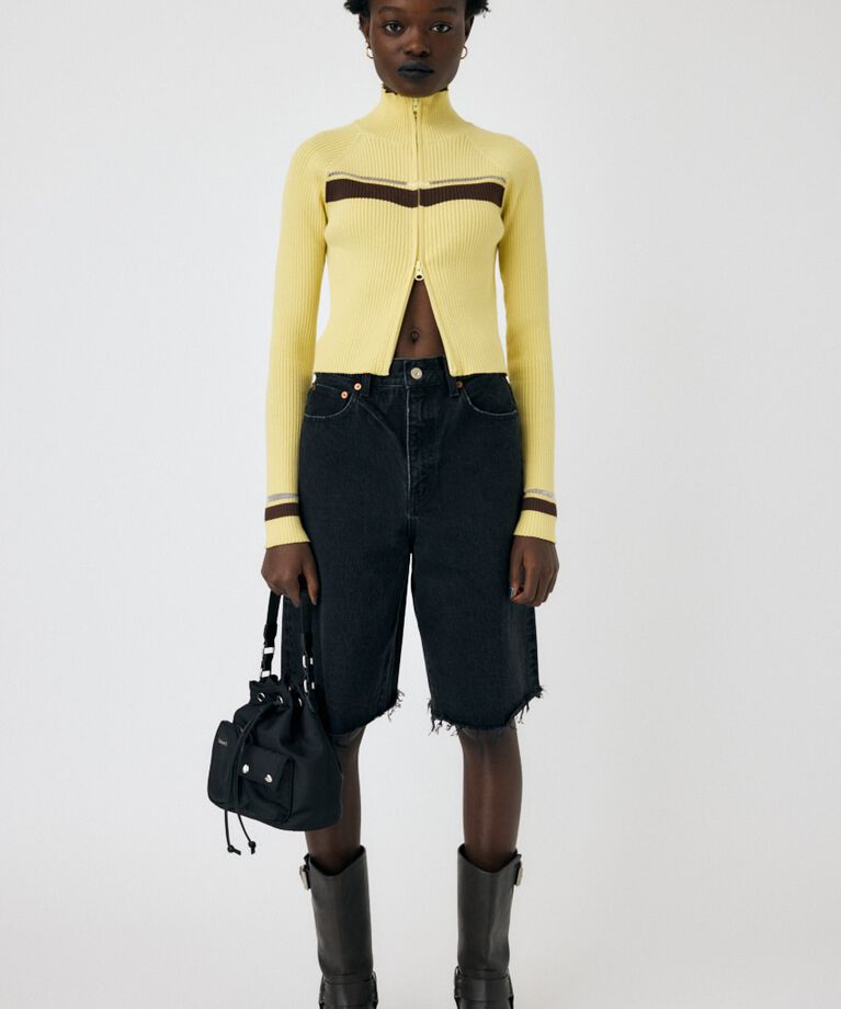 MOUSSY「W ZIP TRUCK ニット」|ニット・セーター|