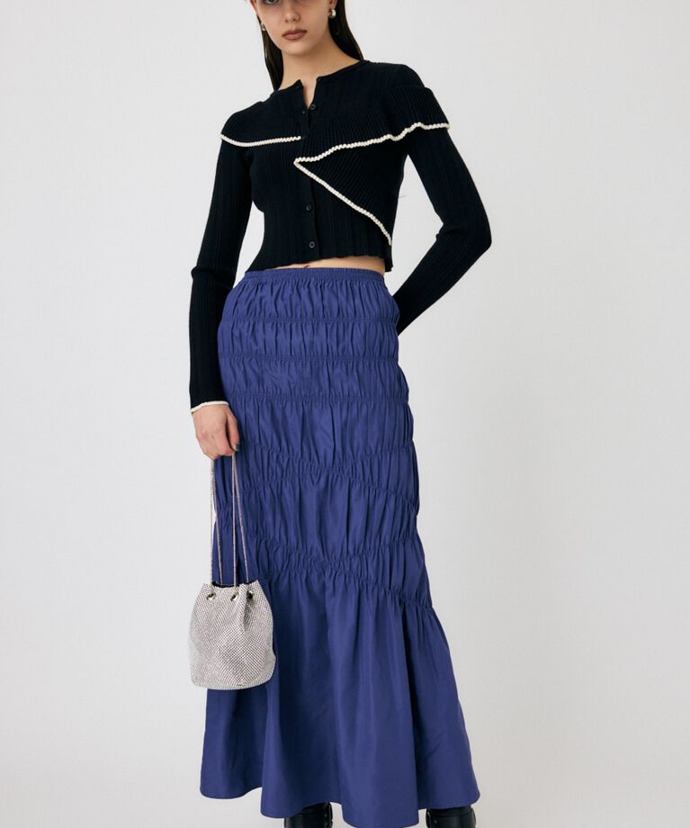 MOUSSY「FRONT BUTTON FRILL KNIT トップス」|ニット・セーター|