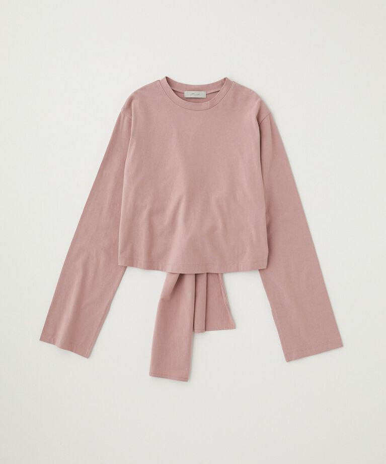 MOUSSY「ｵｰｶﾞﾆｯｸｺｯﾄﾝ使用の少しﾊﾘのあるTｼｬﾂ生地背中で帯を結わ」|Tシャツ・カットソー|L/PNK1