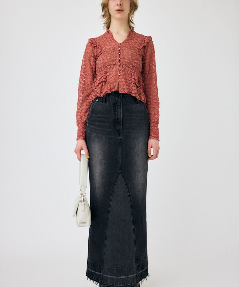 MOUSSY「RUFFLE LACY CUT ブラウス」|Tシャツ・カットソー|PNK